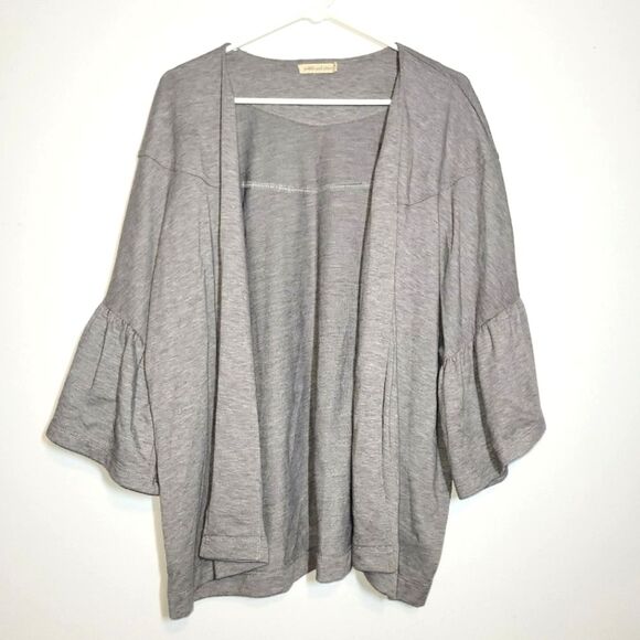 Pebble and Stone Grey Open Drapey Bell Sleeve Cardigan Large - Picture 1 of 11